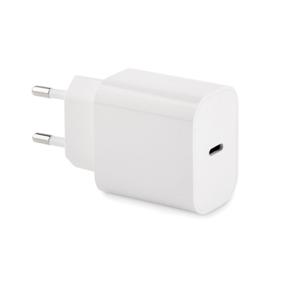 Picture of 20W 2 PORT USB CHARGER EU PLUG in White