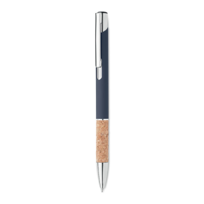 Picture of PUSH BUTTON ALUMINIUM METAL PEN in Blue.