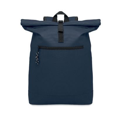 Picture of 600DPOLYESTER ROLLTOP BACKPACK RUCKSACK in Blue.