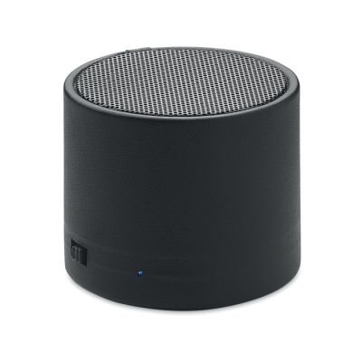 Picture of RECYCLED PU CORDLESS SPEAKER in Black.