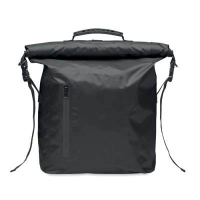 Picture of RPET WATERPROOF ROLLTOP BAG in Black.