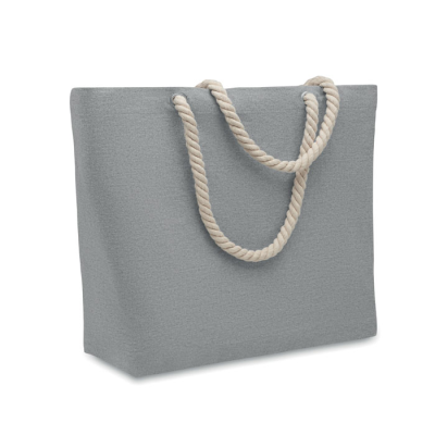 Picture of CORD HANDLE BEACH BAG 220GR & M² in Grey.
