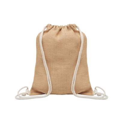 Picture of JUTE DRAWSTRING BAG in Brown