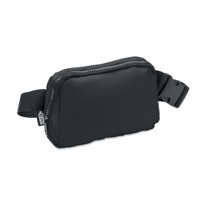 Picture of 300D RPET POLYESTER WAIST BAG in Black.
