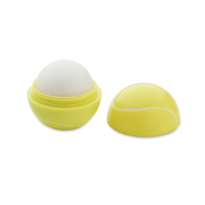 Picture of LIP BALM in Tennis Ball Shape in Yellow.