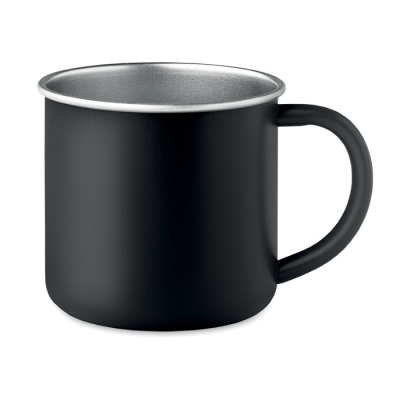 Picture of RECYCLED STAINLESS STEEL METAL MUG in Black.
