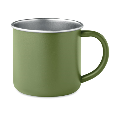 Picture of RECYCLED STAINLESS STEEL METAL MUG in Green.