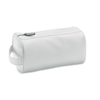 Picture of SOFT PU COSMETICS BAG AND ZIPPER in White.