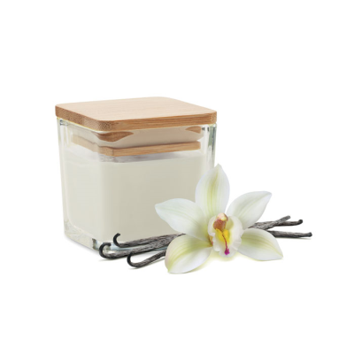 Picture of SQUARED FRAGRANCE CANDLE 50GR in White.