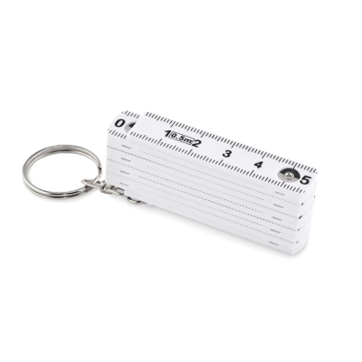 Picture of CARPENTERS RULER KEYRING 50CM in White.