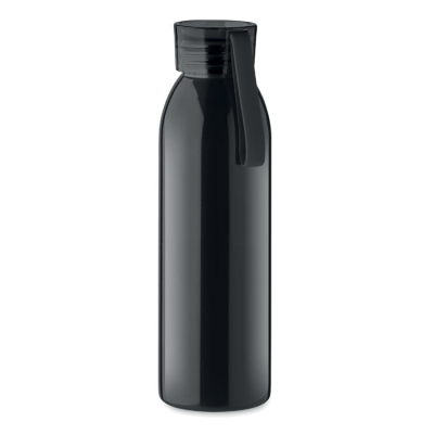 Picture of STAINLESS STEEL METAL BOTTLE 650ML in Black.