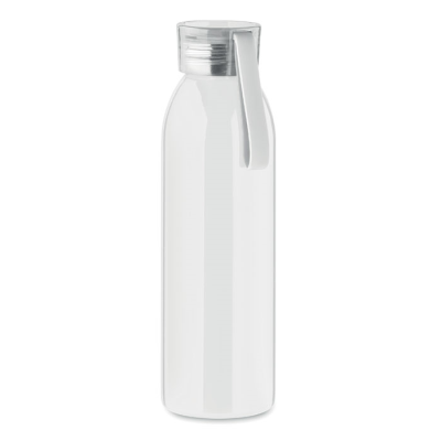 Picture of STAINLESS STEEL METAL BOTTLE 650ML in White.