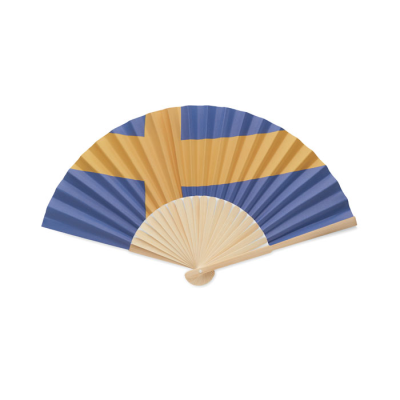 Picture of MANUAL FAN FLAG DESIGN in Blue.