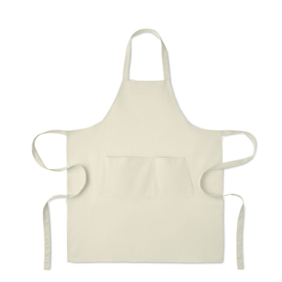 Picture of ORGANIC COTTON APRON 240 GR & M² in White.