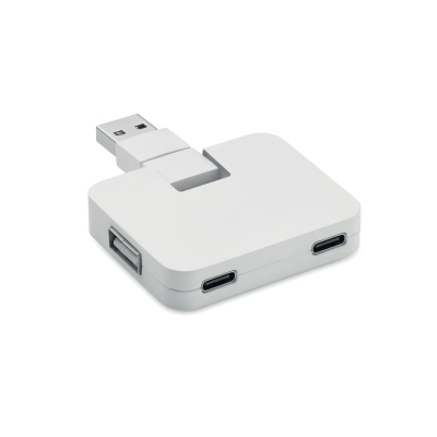 Picture of 4 PORT USB HUB in White.