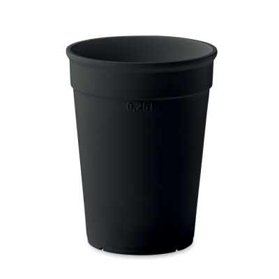 Picture of RECYCLED PP CUP CAPACITY 300ML in Black.