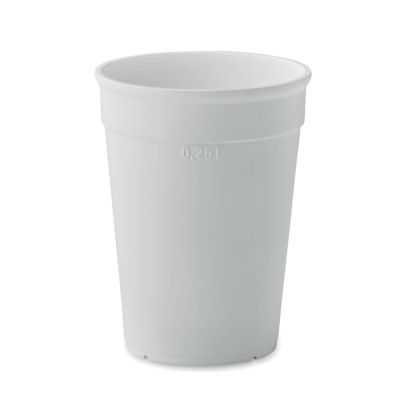 Picture of RECYCLED PP CUP CAPACITY 300ML in White.