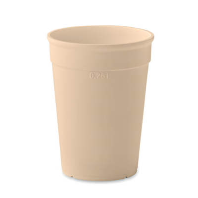 Picture of RECYCLED PP CUP CAPACITY 300ML in Brown.