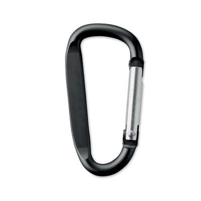 Picture of CARABINER CLIP in Aluminium Metal in Black.