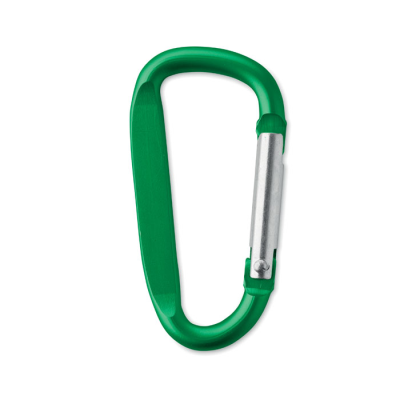 Picture of CARABINER CLIP in Aluminium Metal in Green.