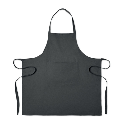 Picture of RECYCLED COTTON KITCHEN APRON in Black.