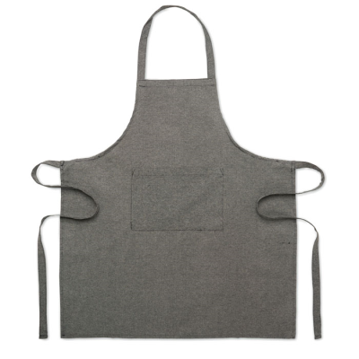 Picture of RECYCLED COTTON KITCHEN APRON in Black.