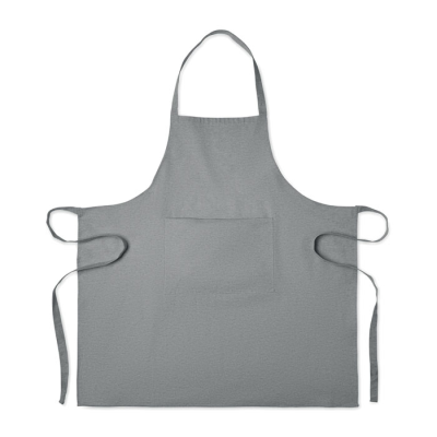 Picture of RECYCLED COTTON KITCHEN APRON in Grey.