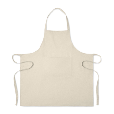 Picture of RECYCLED COTTON KITCHEN APRON in Brown.