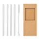 Picture of 4 REUSABLE GLASS STRAWS in Brown