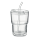 Picture of GLASS TUMBLER with Straw 400Ml in White
