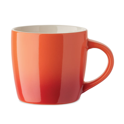 Picture of CERAMIC POTTERY MUG 300ML in Orange