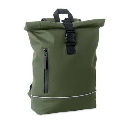 Picture of LAPTOP 15 INCH ROLL TOP PU BACKPACK RUCKSACK in Green