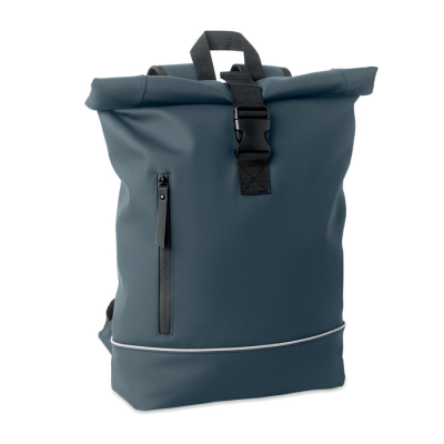 Picture of LAPTOP 15 INCH ROLL TOP PU BACKPACK RUCKSACK in Blue