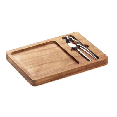 Picture of ACACIA NUT CRACKERS SET in Brown