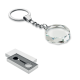 Picture of GLASS ROUND AWARD KEYRING in White