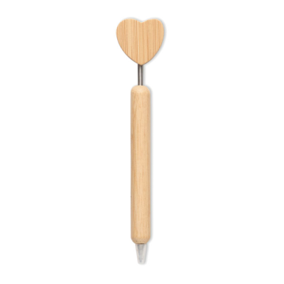 Picture of BAMBOO HEART BALL PEN in Brown