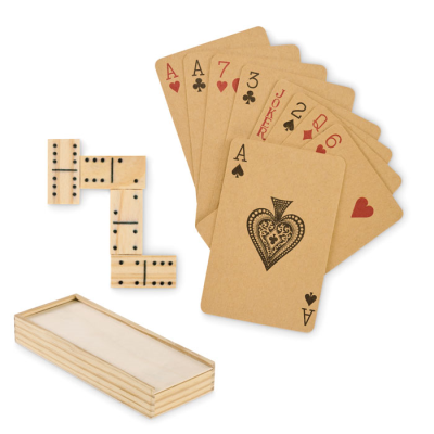 Picture of DOMINO AND CARDS SET in Brown