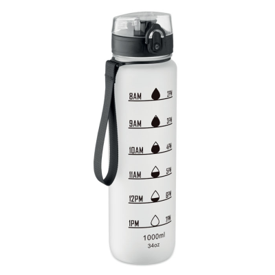 Picture of SPORTS WATER BOTTLE RPET 1L in White