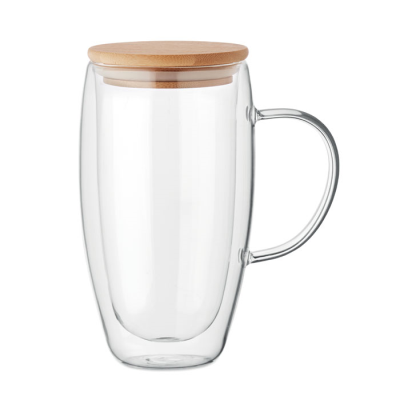Picture of DOUBLE WALL GLASS MUG 450ML in White