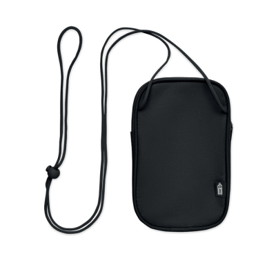 Picture of RPET CROSS BODY TRAVEL POUCH in Black