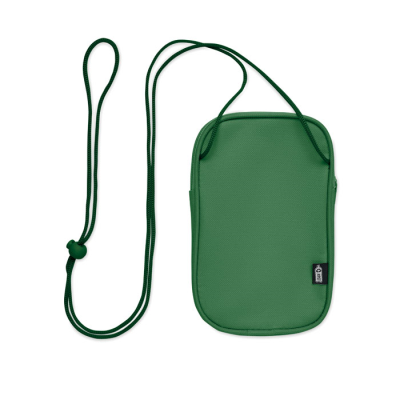 Picture of RPET CROSS BODY TRAVEL POUCH in Green