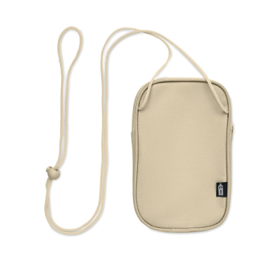 Picture of RPET CROSS BODY TRAVEL POUCH in Brown