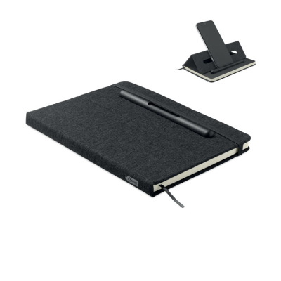 Picture of A5 NOTE BOOK with Mobile Phone Holder in Black