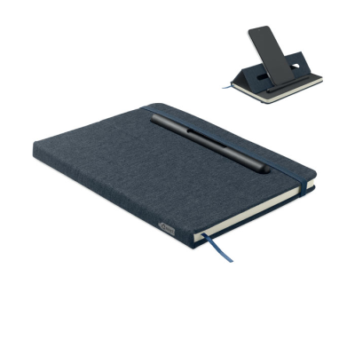 Picture of A5 NOTE BOOK with Mobile Phone Holder in Blue