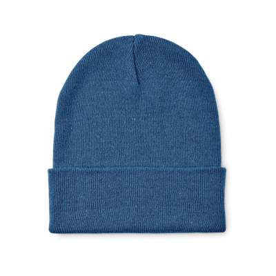 Picture of KNITTED BEANIE with Cuff in Blue