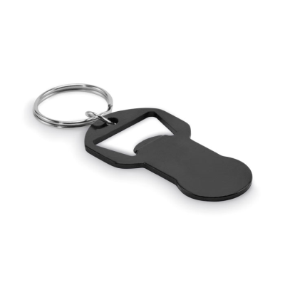 Picture of RECYCLED ALUMINIUM METAL BOTTLE OPENER K in Black
