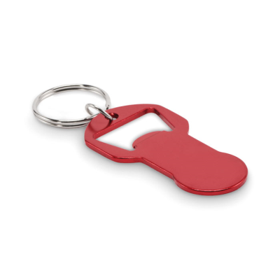 Picture of RECYCLED ALUMINIUM METAL BOTTLE OPENER K in Red