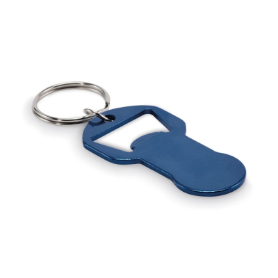 Picture of RECYCLED ALUMINIUM METAL BOTTLE OPENER K in Blue