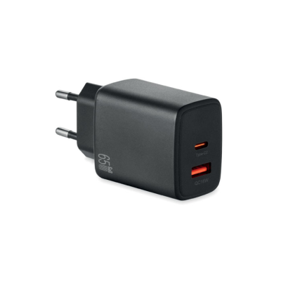 Picture of EU 2-POLE WALL ADAPTER & CHARGER in Black