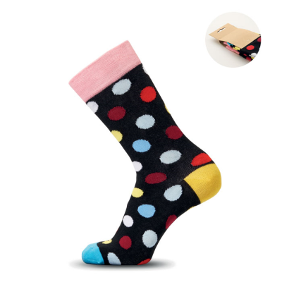 Picture of FUNNY PATTERNED SOCKS in Black